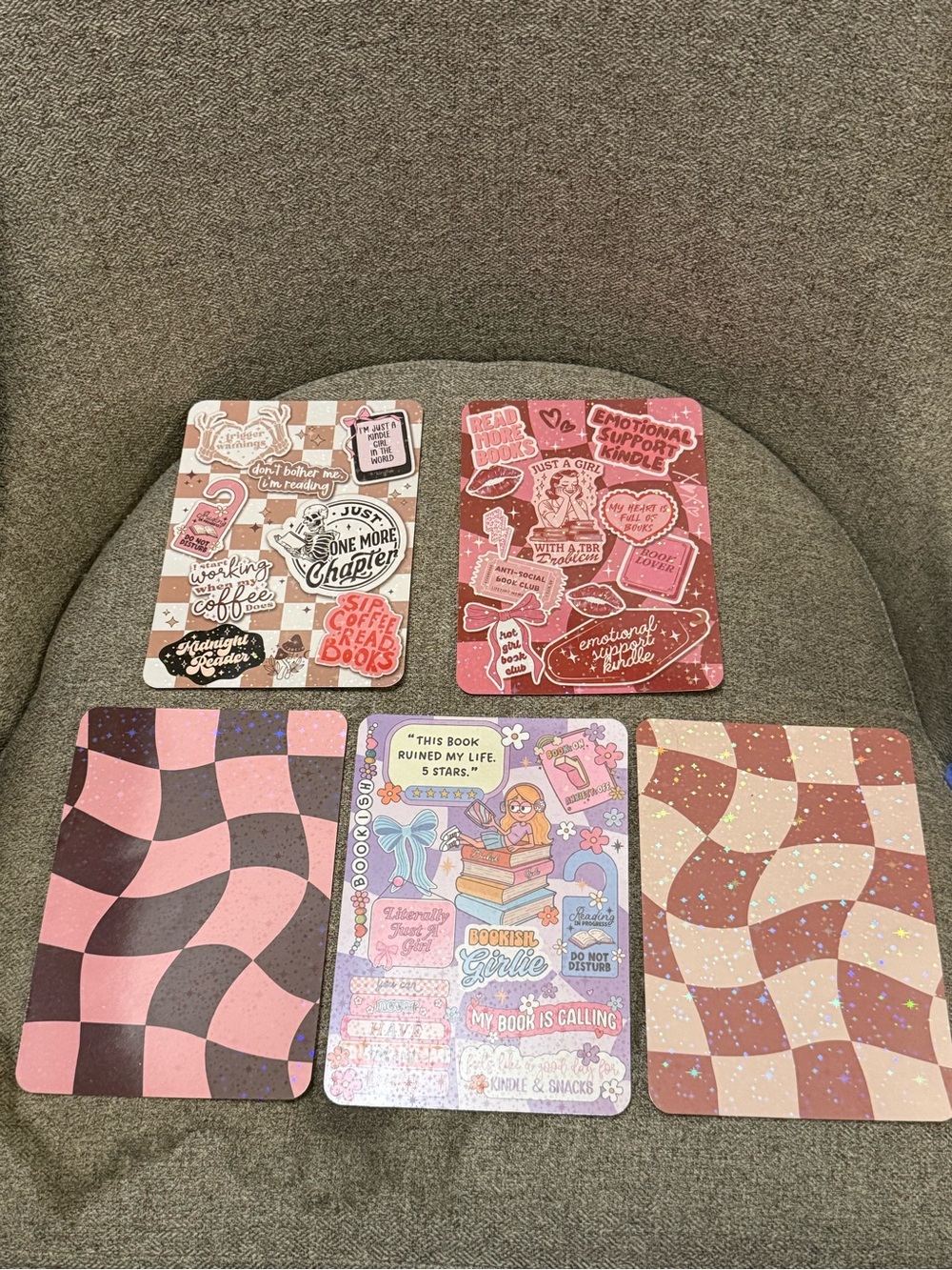Cute Pink Bookish Girlie Cardstock Inserts for Kindle Paperwhite 11th-12th Gen